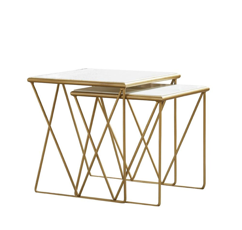 Modern Marble and Gold Nesting Tables - Urban Living Furniture (Los Angeles, CA)