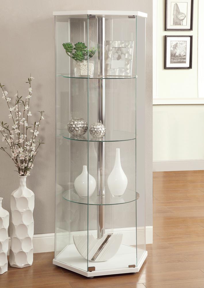 Traditional Glass Hexagon Curio Cabinet - Urban Living Furniture (Los Angeles, CA)