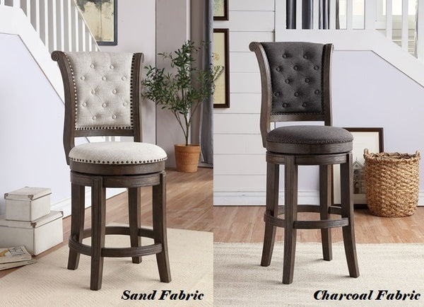 Glison Charcoal Fabric & Walnut Bar Chair (1Pc) image