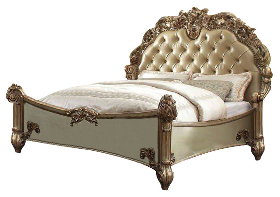 Acme Vendome Button Tufted Cal King Bed in Gold Patina 22994CK image