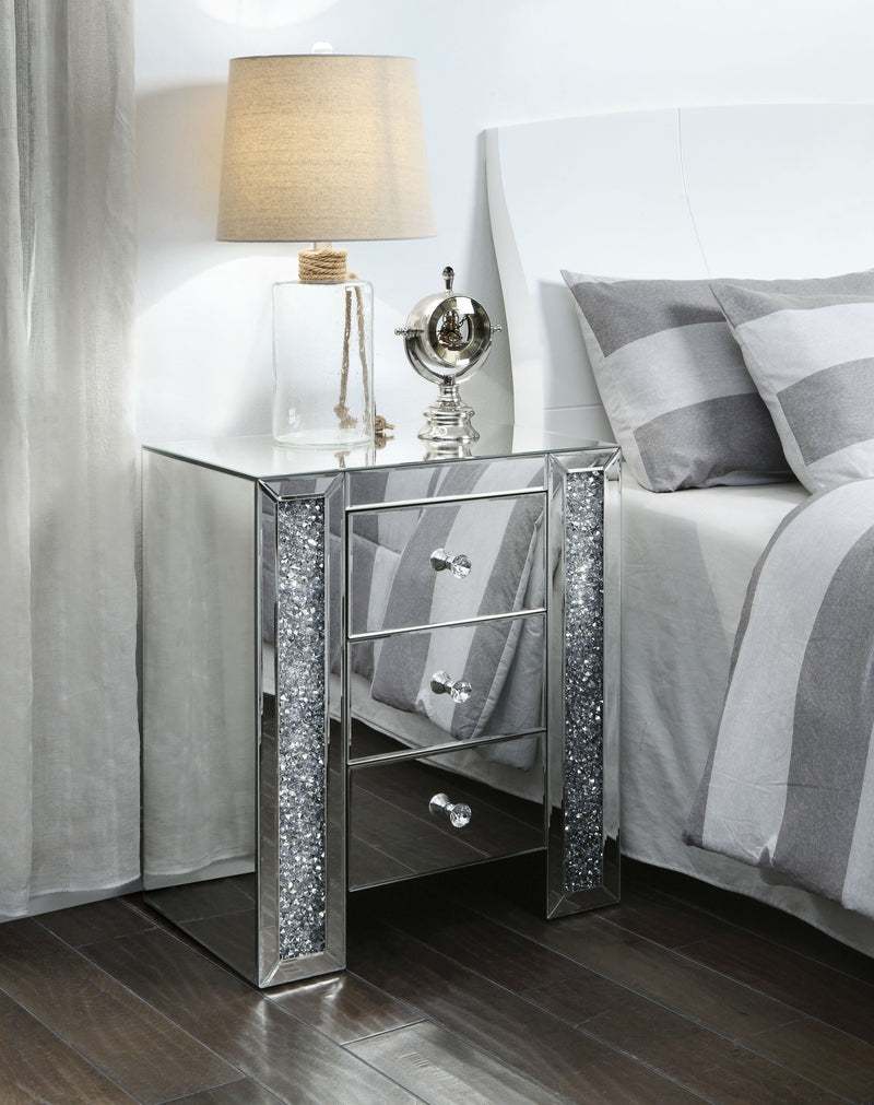 Noralie Mirrored & Faux Diamonds Accent Table - Urban Living Furniture (Los Angeles, CA)