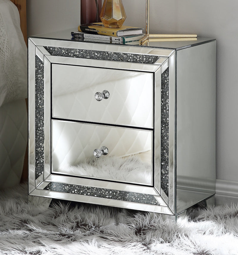 Noralie Mirrored & Faux Diamonds Accent Table - Urban Living Furniture (Los Angeles, CA)