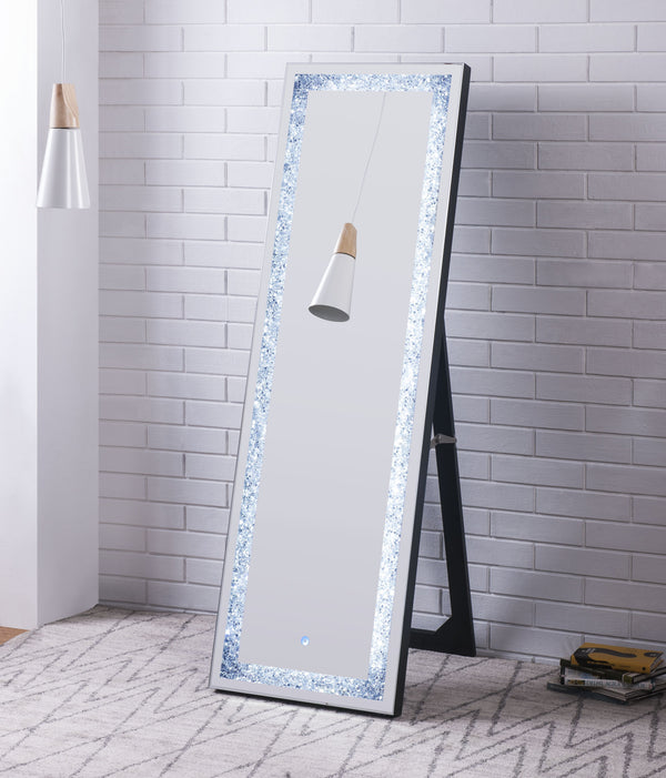 Noralie Mirrored & Faux Diamonds Floor Mirror (LED) image