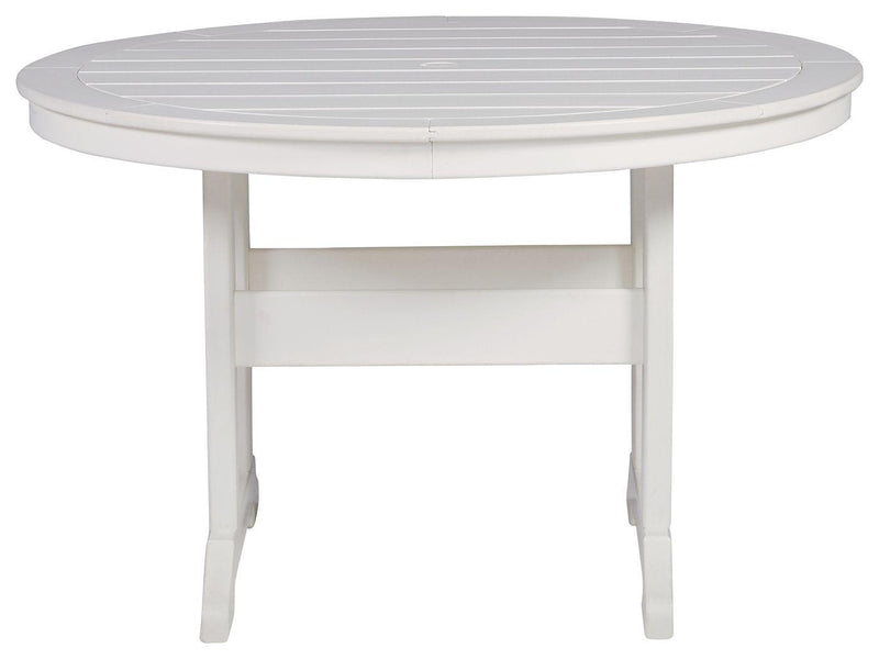 Crescent Luxe - Round Dining Table W/umb Opt