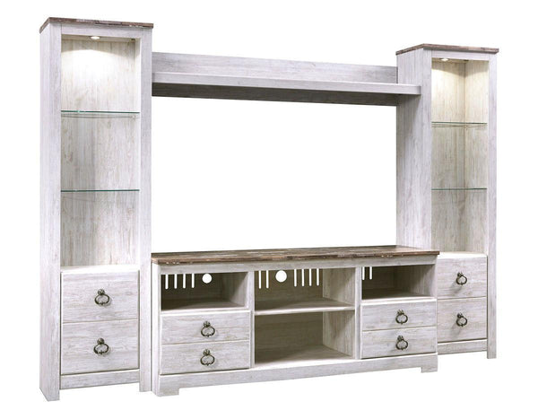 Willowton - 4 Pc. - Entertainment Center - 64" Tv Stand With Fireplace Option image