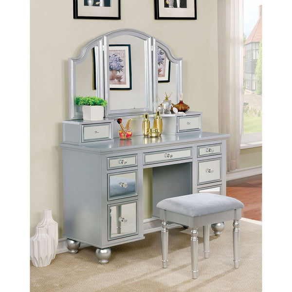 TRACY Silver Vanity w/ Stool image