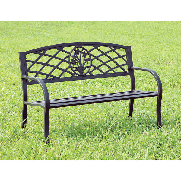 MINOT Black Patio Steel Bench image