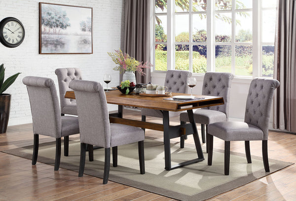 OFTRINGEN 7 Pc. Dining Table Set w/ Fabric Chairs image