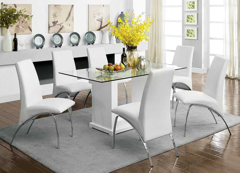 Eva White/Clear Dining Table image