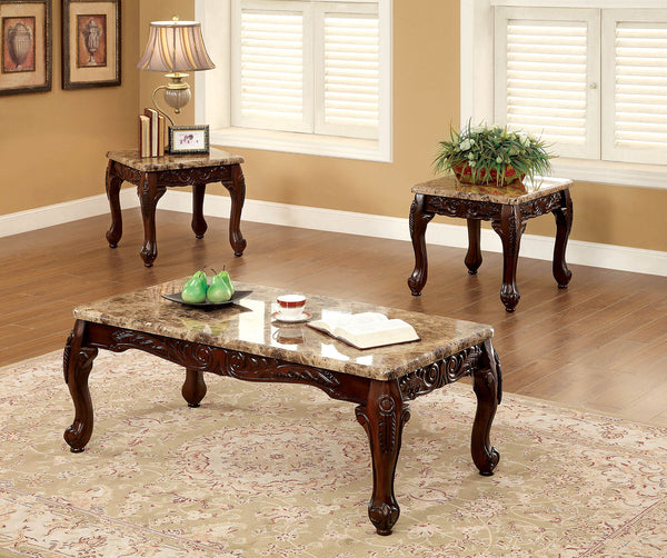LECHESTER Dark Oak/Ivory 3 Pc. Coffee Table Set image