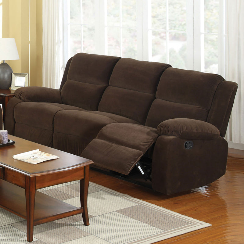 Haven Dark Brown Sofa w/ 2 Recliners image