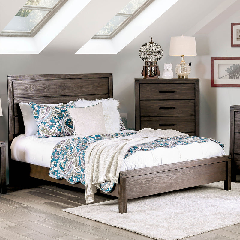 Rexburg Wire-Brushed Rustic Brown Queen Bed image