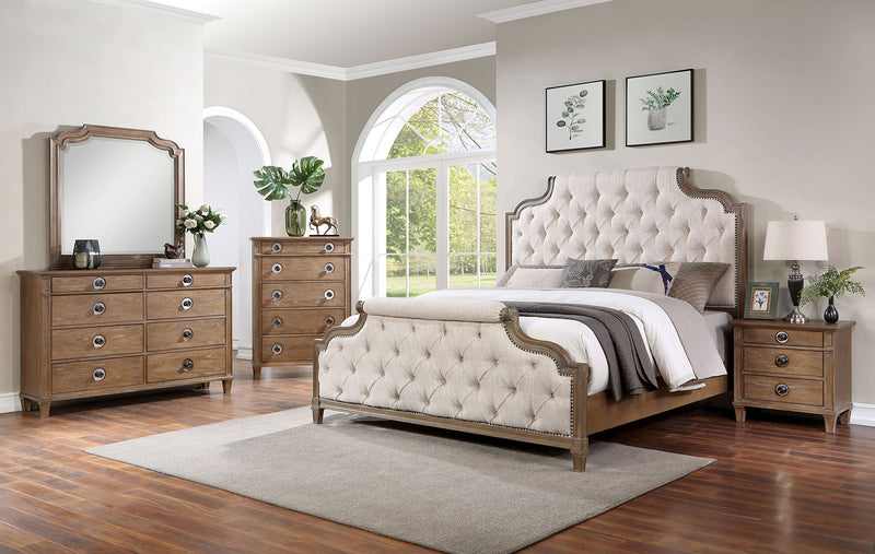 FATIMA Cal.King Bed, Rustic Natural/Beige image