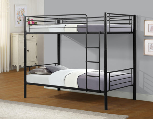 Twin over Twin Metal Bunk Bed - Black image