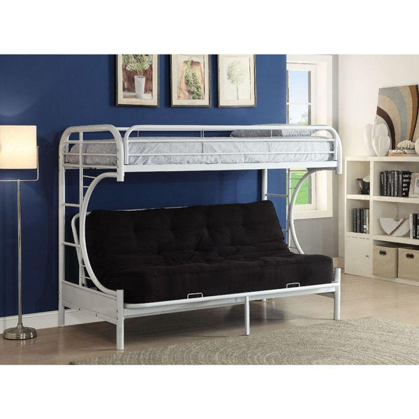 ACME Eclipse Twin over Full Futon Metal Bunk Bed - White image