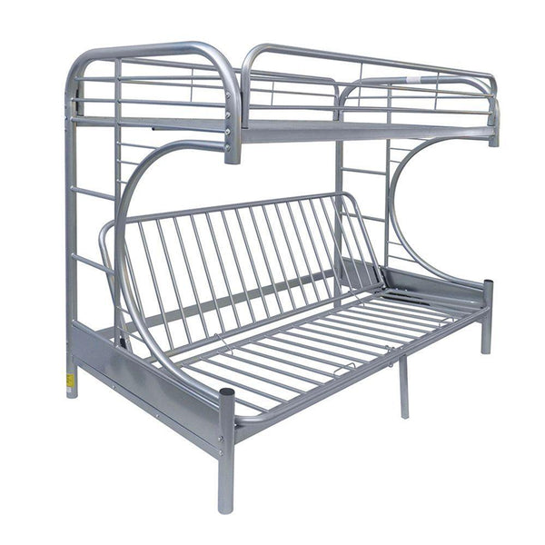 ACME Eclipse Twin XL over Queen Futon Metal Bunk Bed - Silver image