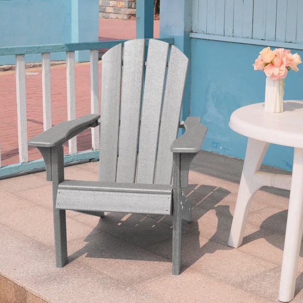 Outdoor Weather Resistant Adirondack Chair in Gray Color image