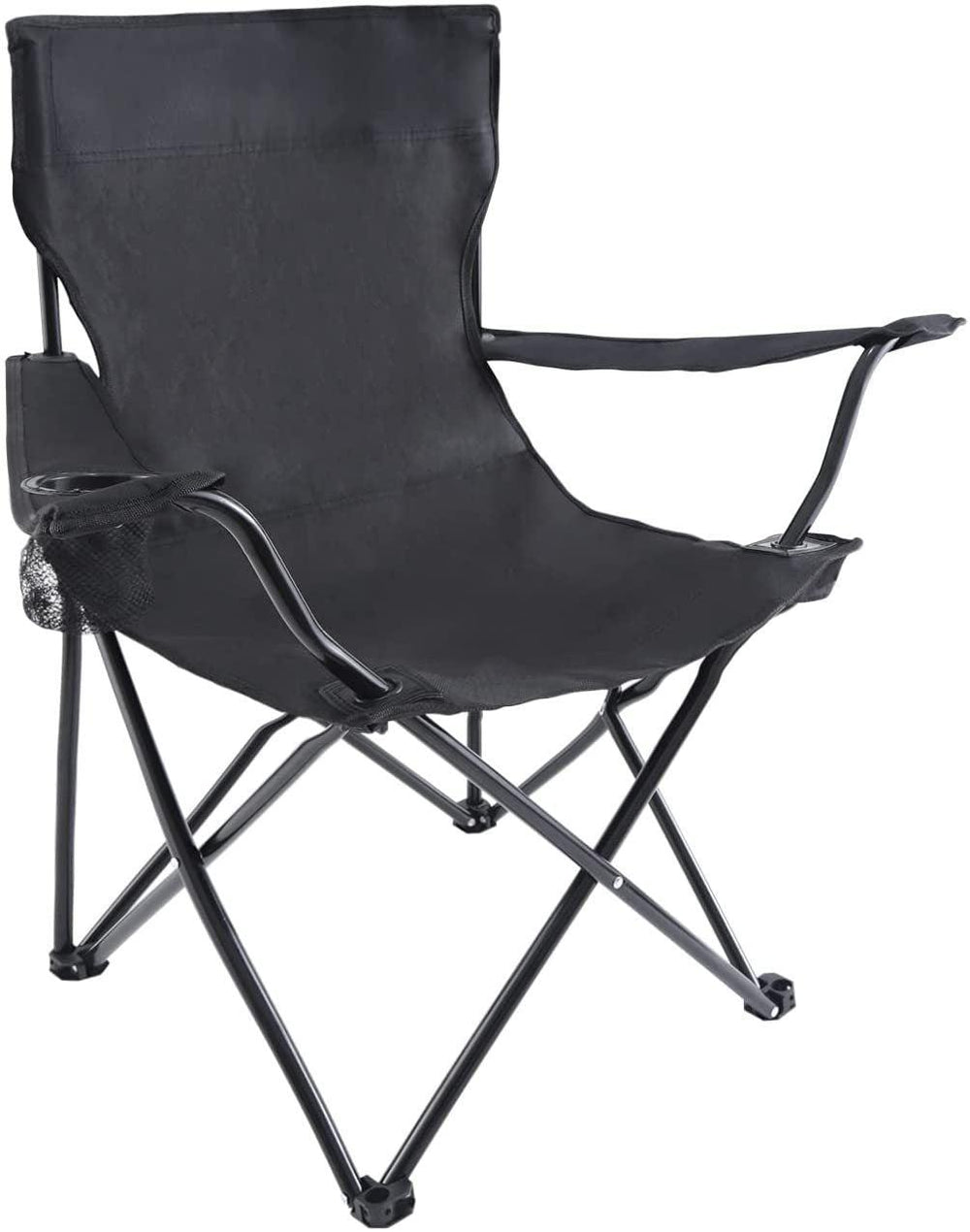 Tenleaf Black Portable Folding Camping Chair Beach Chair with Carry Bag for  Adults D700204