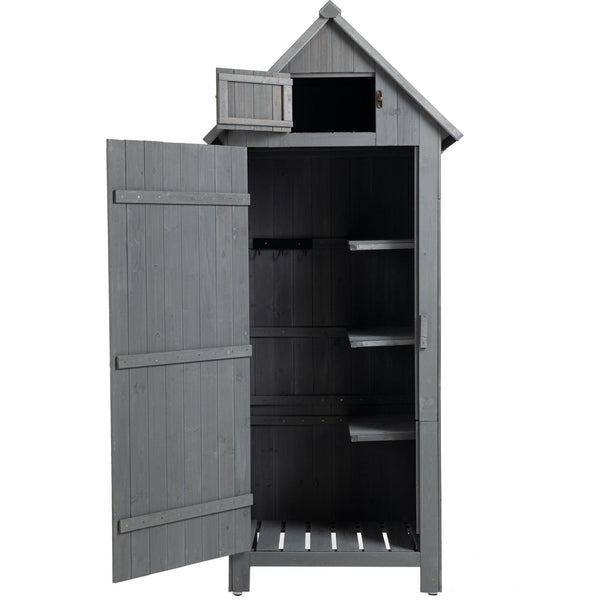 OutdoorStorage Cabinet Tool Shed Wooden Garden Shed  Gray image