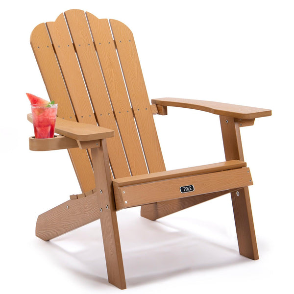 All-Weather and Fade-Resistant Adirondack Chair with Cup Holder Plastic image