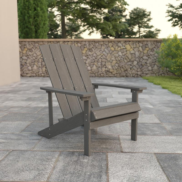 Charlestown All-Weather Poly Resin Wood Adirondack Chair in Gray image