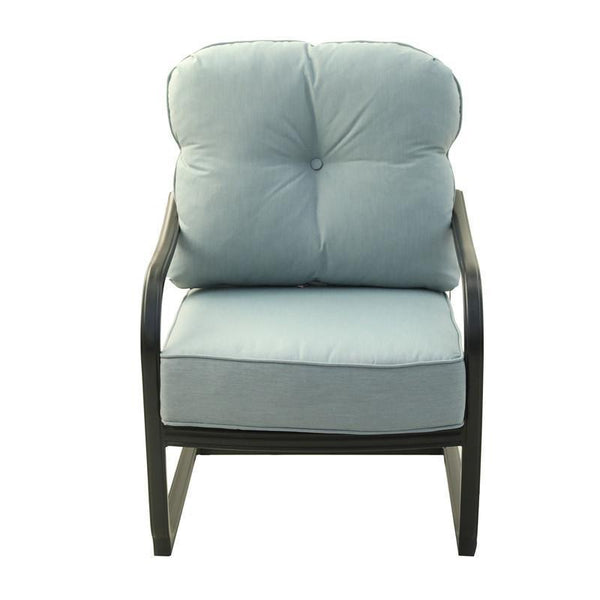 Set of 2 Outdoor Spring Chair with Light Blue Cushion image