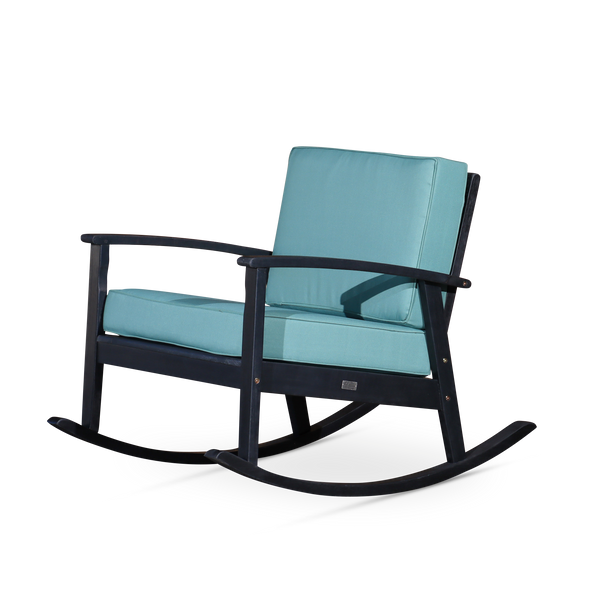 Eucalyptus Rocking Chair with Cushions -  Espresso Finish -  Sage Cushions image