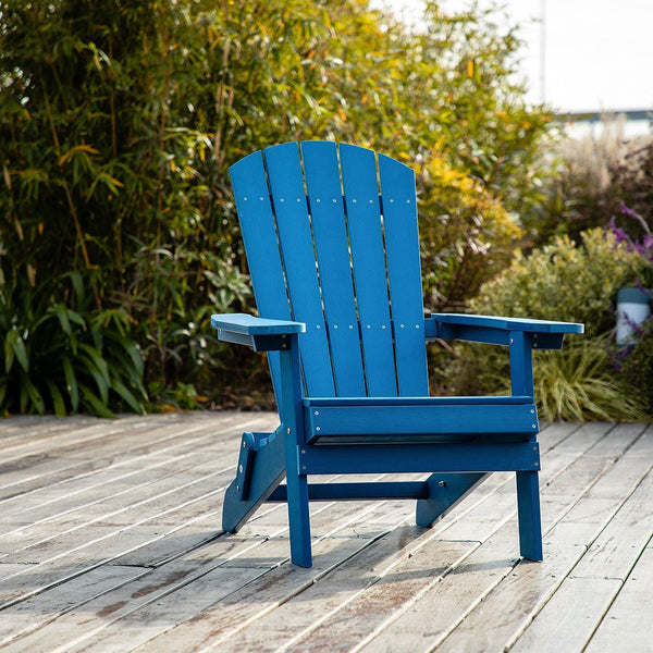 Plastic Folding Adirondack Chair - Blue image