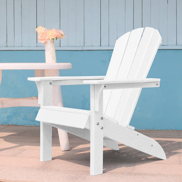 Outdoor Patio Sunlight Resistant HDPE Adirondack Chair - White image