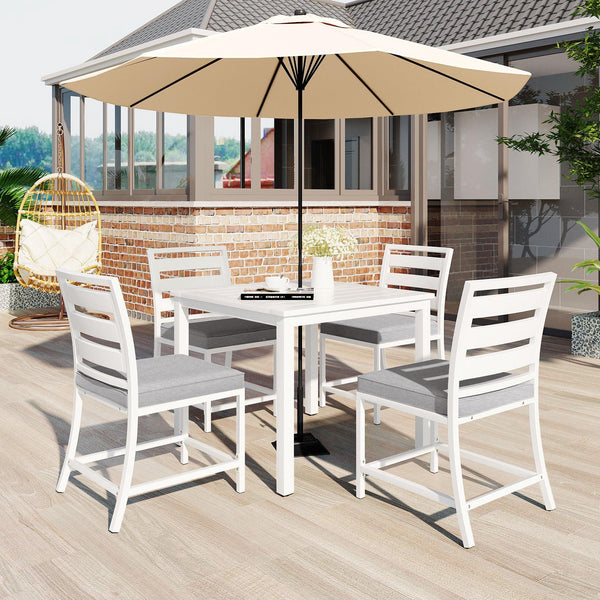 Outdoor four-person dining table and chairs are suitable for courtyards, balconies, lawns image