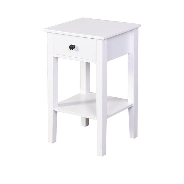 White Bathroom Floor-standingStorage Table with a Drawer image