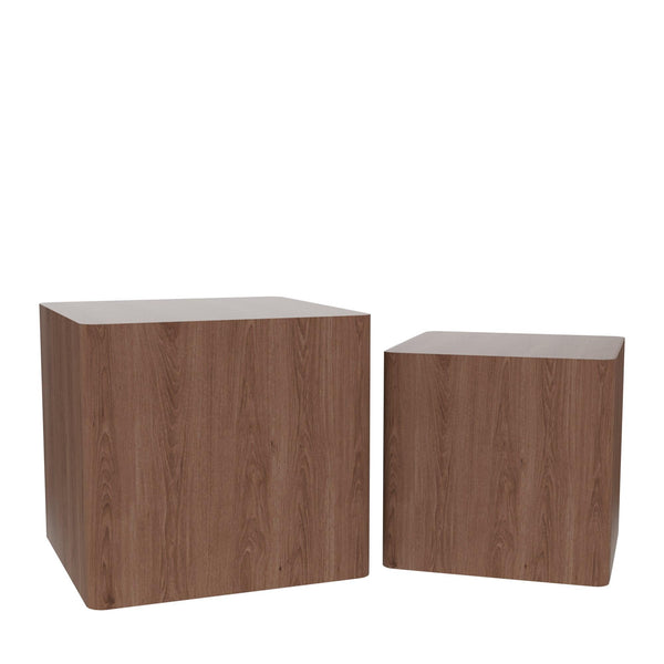 MDF Nesting table/side table/coffee table/end table for living room,office,bedroom Walnut，set of 2 image