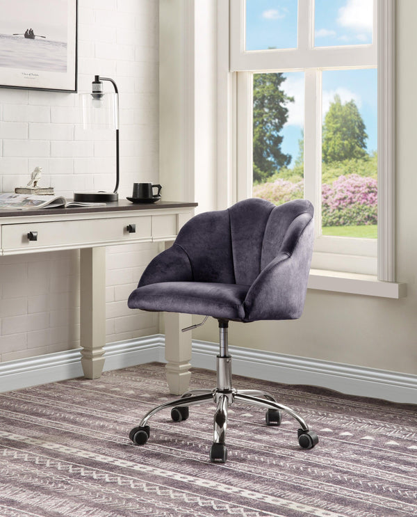 ACME Rowse Office Chair in Dark Gray Velvet & Chrome Finish OF00118 image