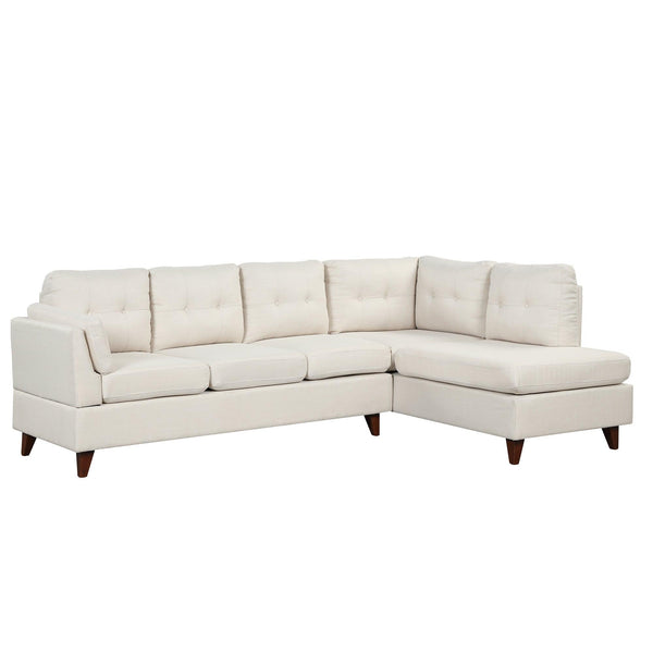 97.2"Modern Linen Fabric Sofa, L-Shape Couch with Chaise Lounge,Sectional Sofa with one Lumbar Pad,Beige image