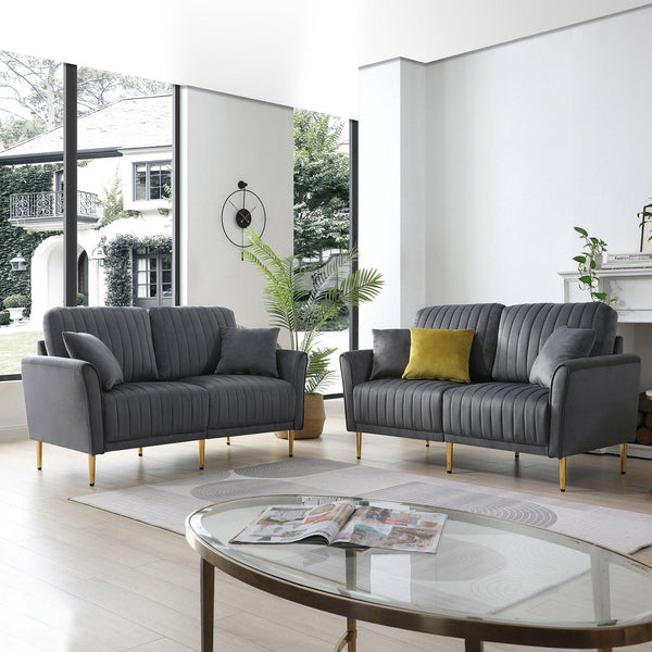 DULTON ONLINE SHOP | VELVET SOFA 2 SEATER LIGHT GRAY(LIGHT