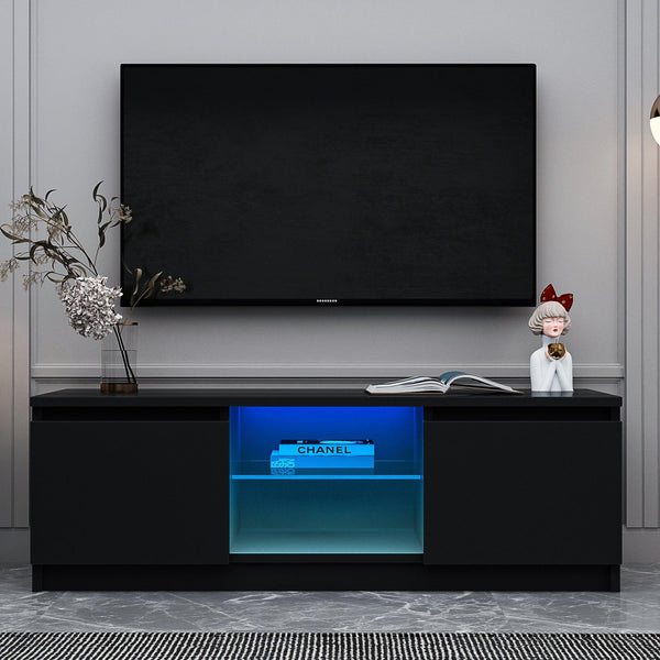 TV Cabinet Wholesale, Black  TV Stand with LED Lights image