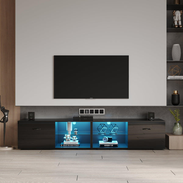 TV Stand  TV cabinet with color-changing LED light for living room image