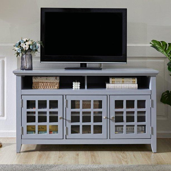 48 INCH TV Stand， TV Stands & Entertainment Centers with 3-Door Cabinet image