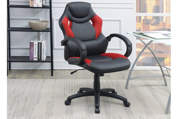 Office Chair Upholstered 1pc Cushioned Comfort Chair Relax Gaming Office Work Black And Red Color image