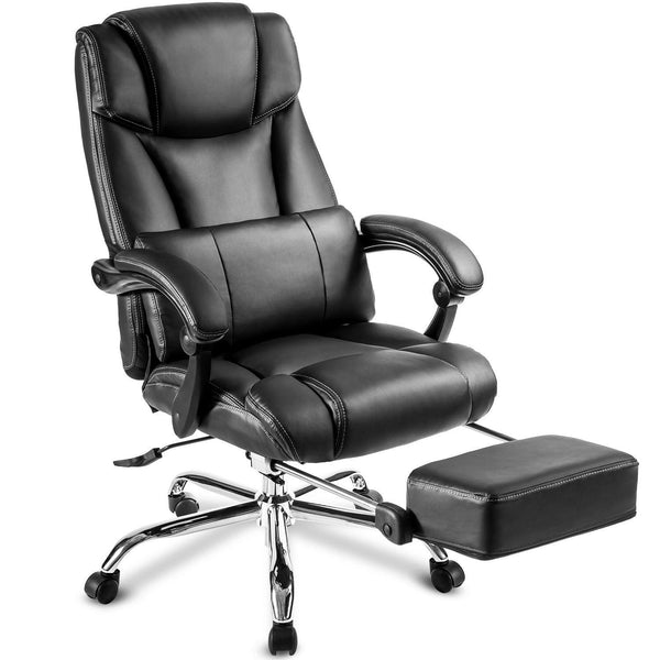 Office Chair - High Quality PU Leather/Double Padded/Support Cushion and Footrest image
