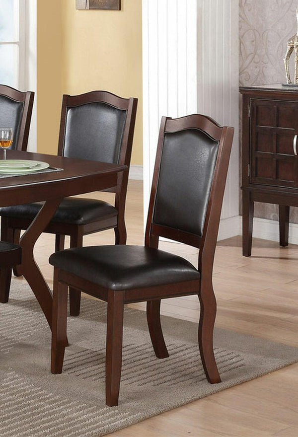 Traditional Formal Set of 2 Chairs Dark Brown Espresso Dining Seatings Cushion Chair image