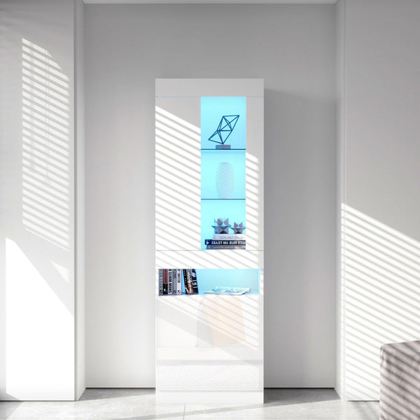 Side board  Side cabinet with LED light shelving drawer white side cabinet Side cabinets in the living room image