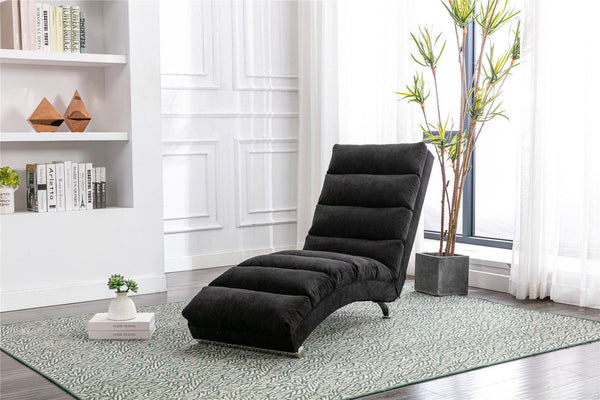 Linen Chaise Lounge Indoor Chair,Modern Long Lounger for Office or Living Room image