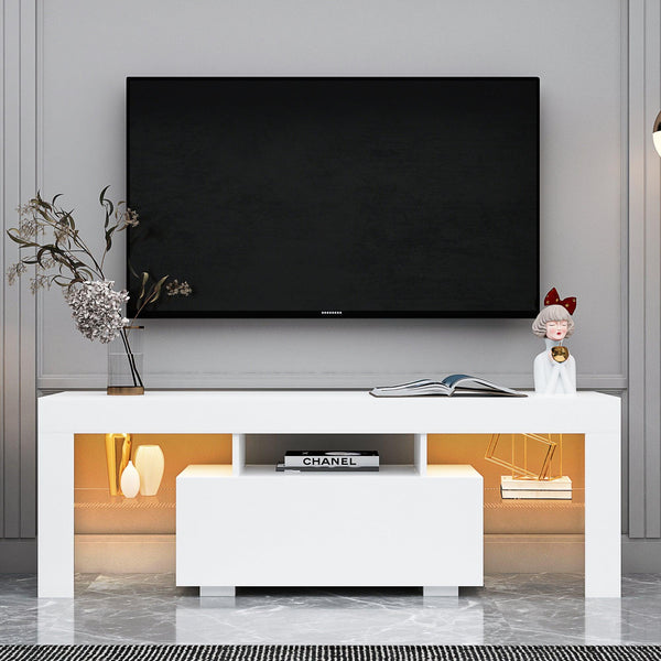 Entertainment TV Stand, Large TV Stand TV Base Stand with LED Light TV Cabinet. image