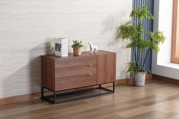Roscoe Walnut Brown Wood TV Stand Console Table image