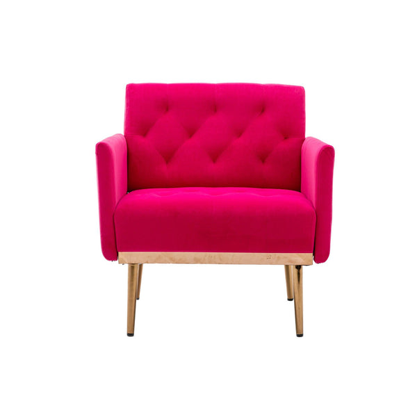 Accent  Chair  ,leisure single sofa  with Rose Golden  feet image