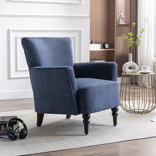 ArmchairModern Accent Sofa Chair with Linen surface,Leisure Chair with solide wood feet for living room bedroom Studio,Blue image