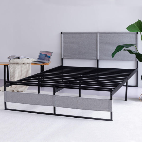 V4 Metal Bed Frame 14 Inch Queen Size with Headboard and Footboard, Mattress Platform with 12 InchStorage Space image