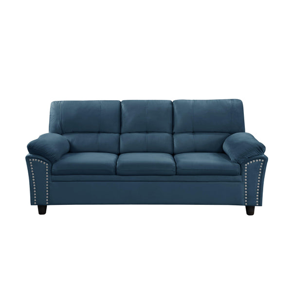 3-Seat Sofa Velvet for Living Room, Bedroom, Office Blue image