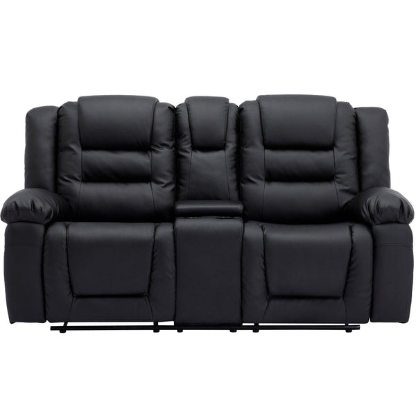 Home Theater Seating Manual Recliner, PU Leather Reclining Loveseat for Living Room image